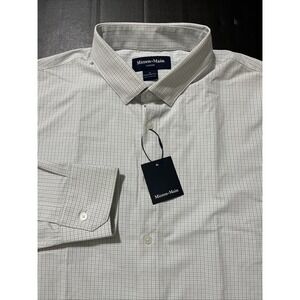 Mizzen+Main Leeward No Tuck Button Front Performance Shirt Blue Plaid Size XL